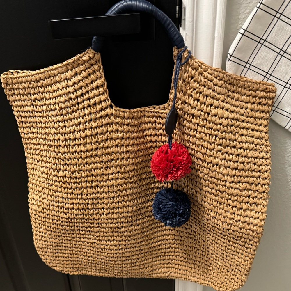 NEW Mark & Graham lightweight Rafia beach tote.